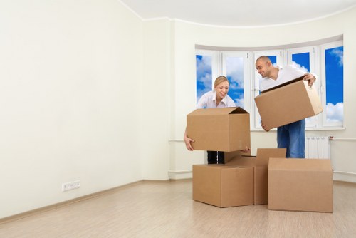 A local moving truck supporting a flat move in Stjohnswood