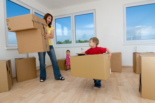 Furniture being loaded carefully during house removals in Stjohnswood