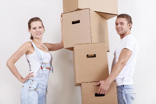 Careful loading of household items for a London house move